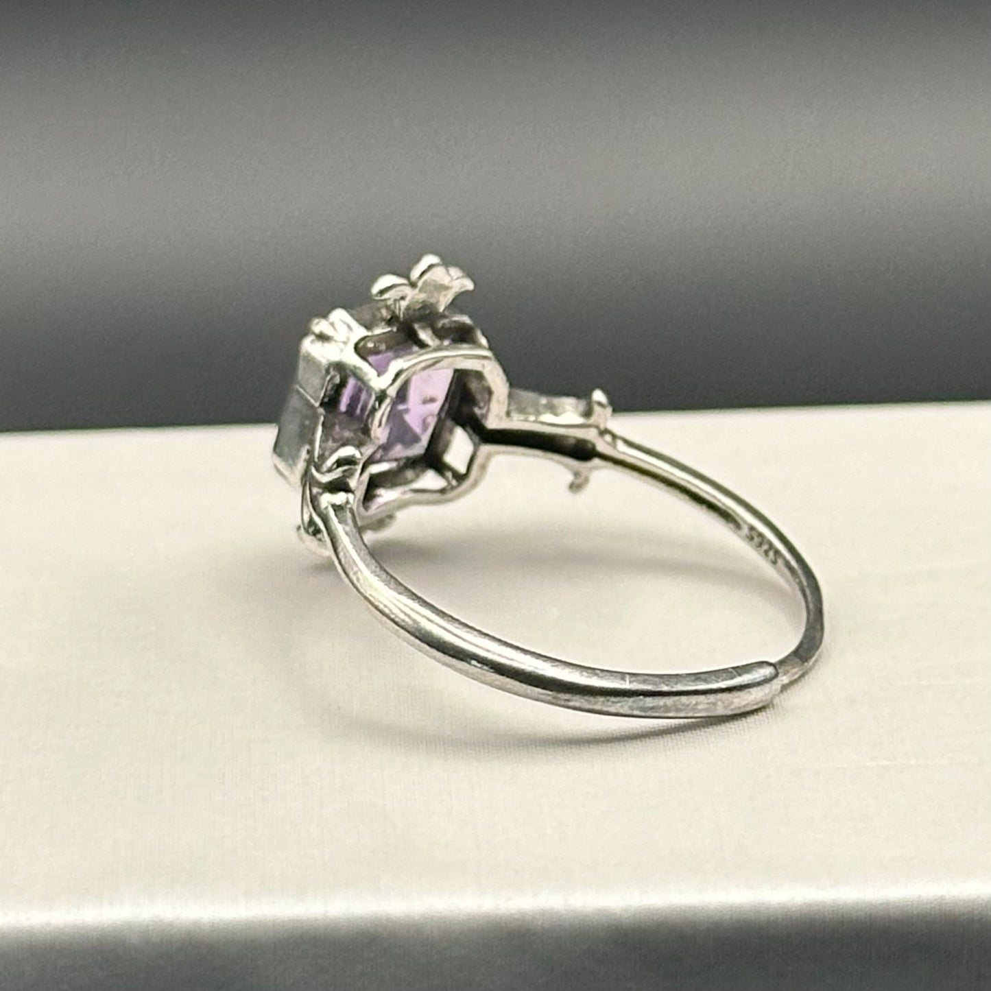 Ornate Square Ring - Amethyst - Eerie Threads