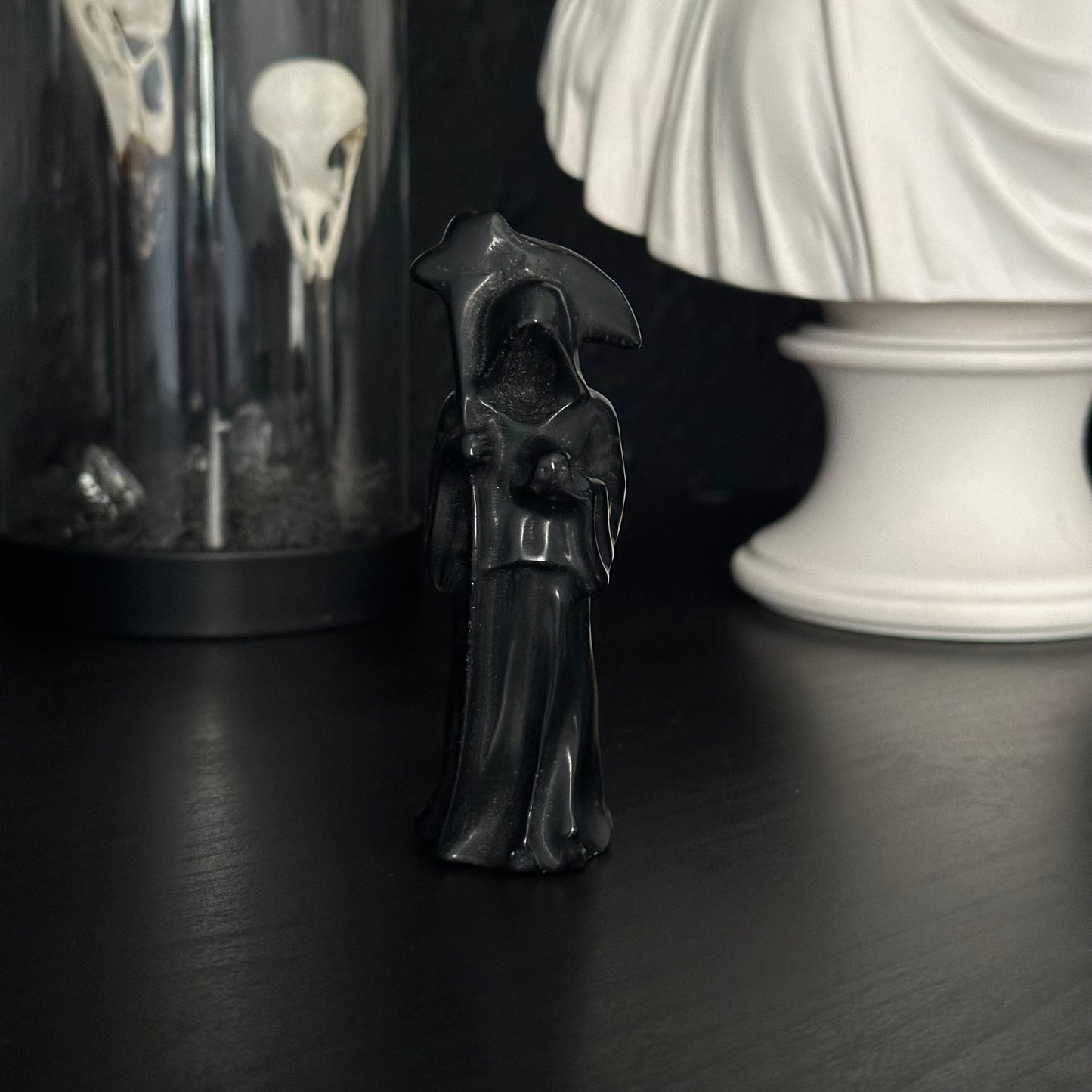 Obsidian Grim Reaper Carving