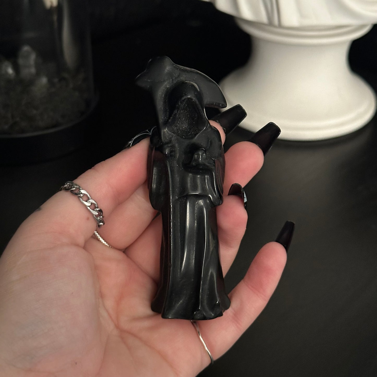 Obsidian Grim Reaper Carving